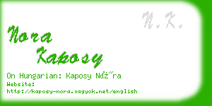 nora kaposy business card